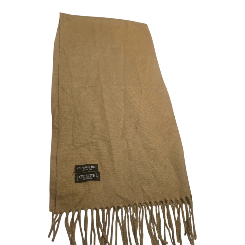 Cristhian Dior Tan Cashmere Scarf